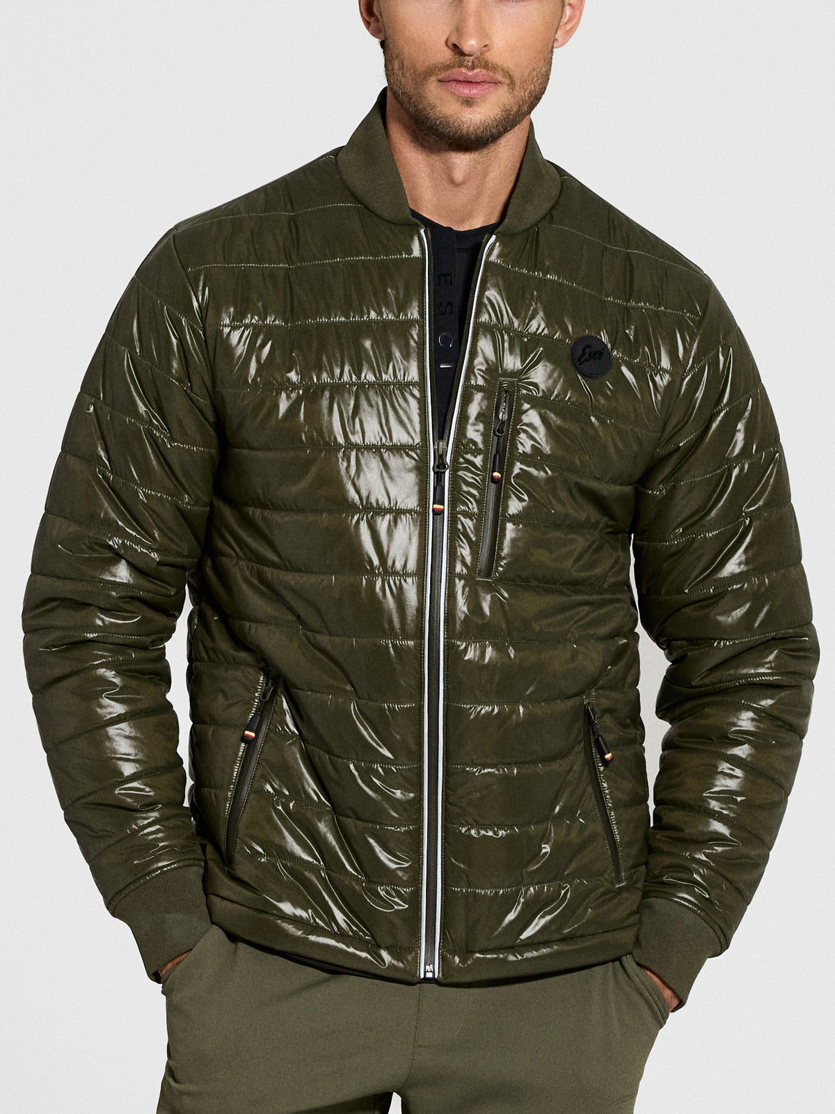 Apex Bomber in Olive, detail