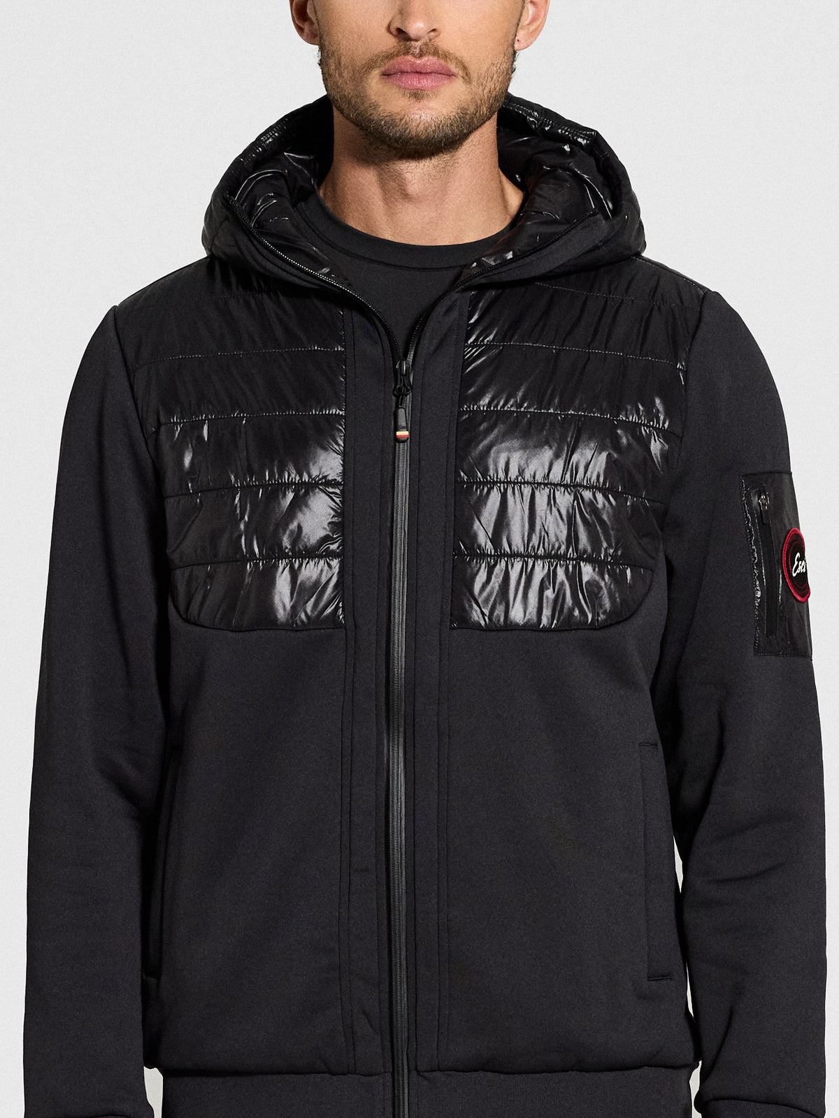 Stratus Hoodie in Black, detail