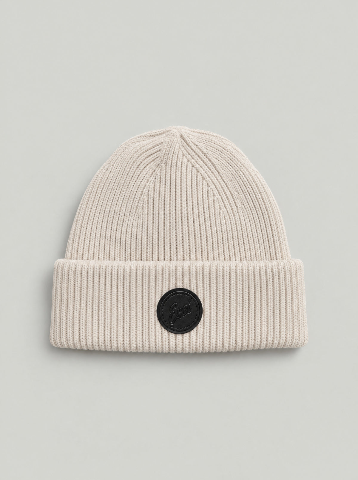 Teton Beanie in Vanilla, laid flat