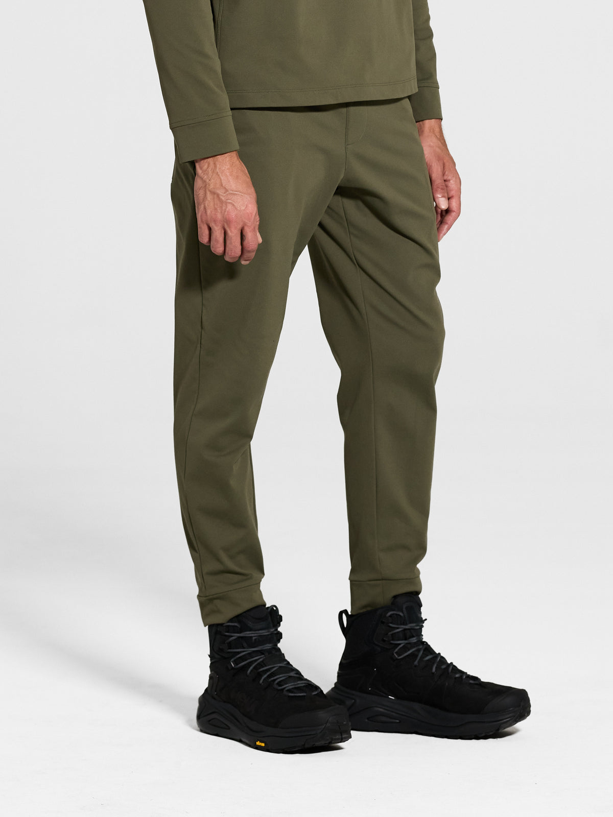 Drift Jogger in Olive, three-quarter view